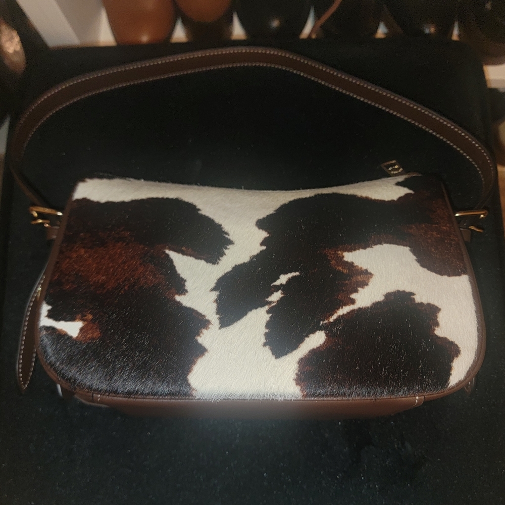 Coach Kailey Shoulder Bag With Cow Print And Tassel - Picture 2 of 7